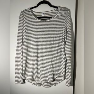 Gray and White Striped Old Navy Top